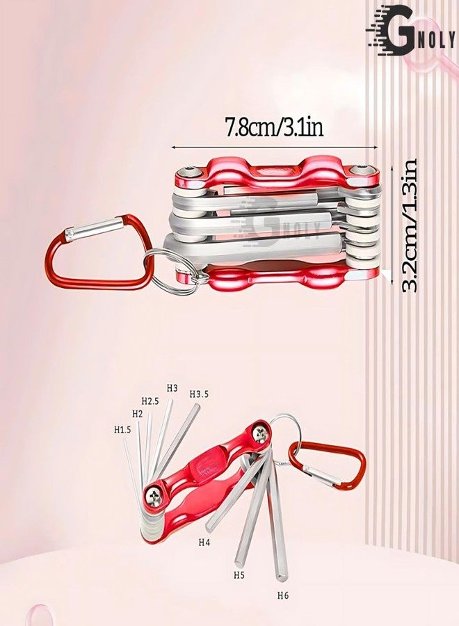 GNOLY مجموعة أدوات GNOLY متعددة الوظائف القابلة للطي - مفتاح سداسي - مجموعة مفاتيح ألين - أدوات إصلاح الدراجات الكل في واحد (موديل 14) - Image 4